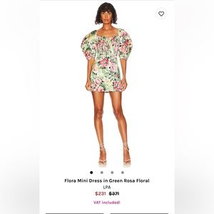 Revolve Flora Mini Dress in Green Rosa Floral